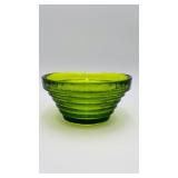 Green Glass Bowl w/Signature