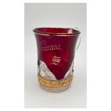 1909  Antique Ruby-stained Glass Souvenir Mug