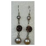 925 Pearl Dangle Earrings