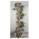 925 Green/Blue Beaded Bracelet