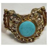 Handcrafted Cuff-bracelet Faux Turquoise