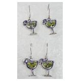 2 Silpada 925 Cocktail Green Peridot Earrings