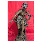 *Antique Le Mï¿½lodie Bronze Statue, c.1800s