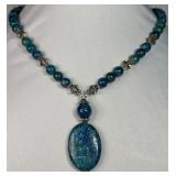 925 Necklace w/ Turquoise Colored Stones