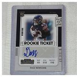 Dazz Newsome Rookie Ticket Autograph card