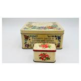2 Vintage Metal Tin