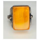 ANTQ 925 Baltic Amber Ring