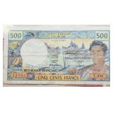 500 Republique Francaise Cinq  & $5 Australia Bill