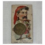1889 "Coins of All Nations" cigarette trade card