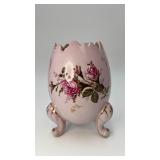Vintage Napco Floral Egg Footed Vase w/ 22kt