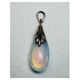 925 Opalite Sea Glass Teardrop Pendant