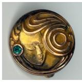 Art Nouveau-style Mask Brooch/Pin