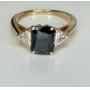 Genuine Sapphire Diamond 14K Yellow Gold Ring