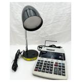 LED Desk Lamp & Canon Adding Machine