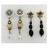 2 Pair Dangle Fashion Earrings