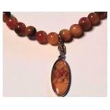 Pretty Orange Handcrafted Beaded Necklace. New.