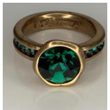 Gold-tone Emerald-style Stones Ring