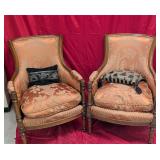 *Pair Antique Louis XVI Rose Chairs