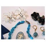 Turquoise Necklace, Vtg. Earring Sets, More