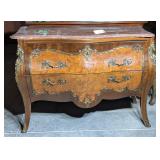 *Rose Top Louis XV Bombï¿½ Burl Wood Commode