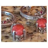 Beautiful Diamond, Ruby & Sterling Earrings