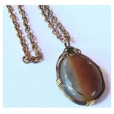 Handcrafted Necklace w/large Carnelian Pendant