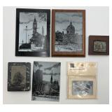 Lot of 6 Prints On Metal Plaques