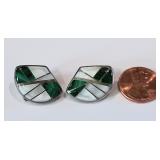 Native American Turquoise * Pearl K.E.K. Earrings
