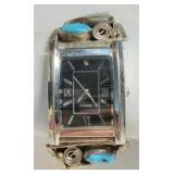 925 Navajo-style Watch Band Turquoise Gemstones
