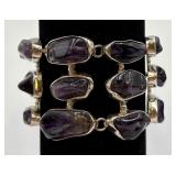 Unique Sterling Silver & Amethyst Bracelet
