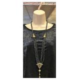 Faceted Bead Necklace, Heidi Daus Style Pendant