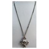 Chisel Stainless Steel Cross w/ Skull Necklace