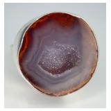925 Agate Slice Ring