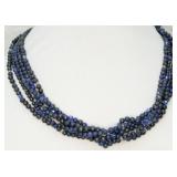 925 5-Strand Lapis Lazuli Necklace