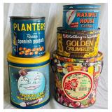 Lot of 5 Vintage Tins