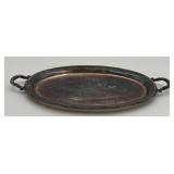 Vtg Robson Art Metal Works Silver-plated Oval Tray