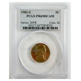 1982-S Jefferson Nickel PCGS PR69DCAM