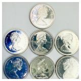 7 1965 Canada 25 Cents Silver Proof Coins