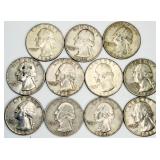 11 1963 Washington Quarters 90% Silver