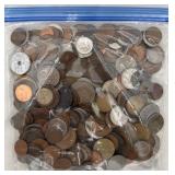 3 Pound Bag of ANTQ & VTG Foreign Coins