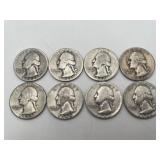 8-90% Silver Washington Quarters