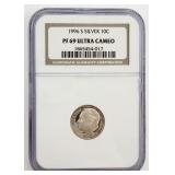 1996-S Roosevelt Dime NGC PF69 Ultra Cameo