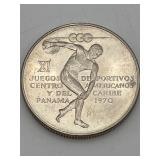 1970 Republica De Panama 5 Balboas Silver Coin