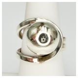 Unique Sterling Ball Ring