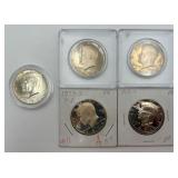 5 Kennedy Half Dollar Proof Coins
