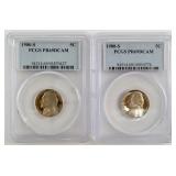 2 1980-S Jefferson Nickels PCGS PR69DCAM