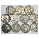 11 1961 Washington Quarters 90% Silver