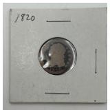89.2% Silver 1820 Capped Bust Dime
