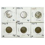 6 Buffalo Nickels