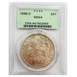 1898-O Morgan Silver Dollar PCGSMS64